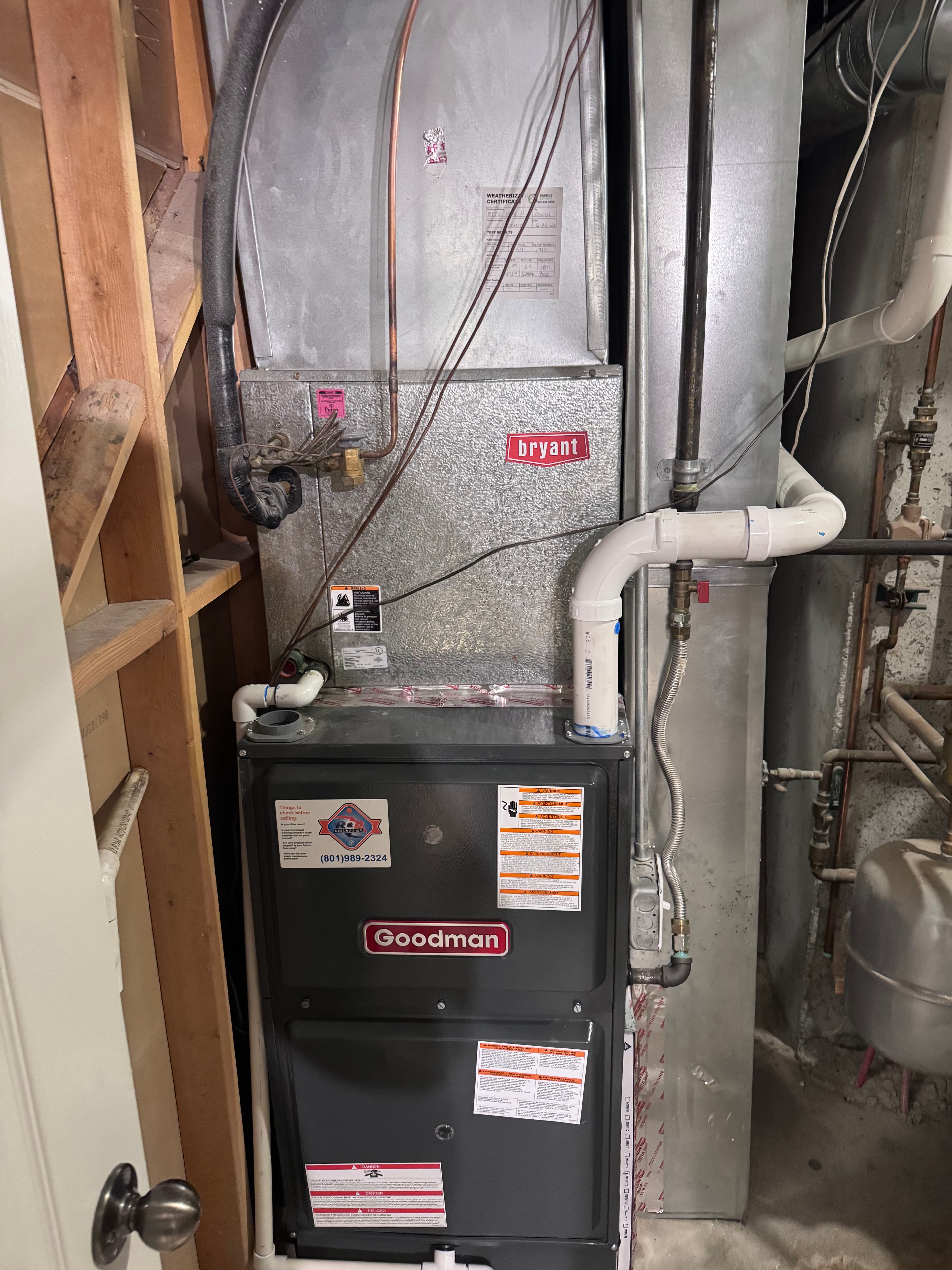 Project Before and After Coil Replacement on a Goodman Furnace System image