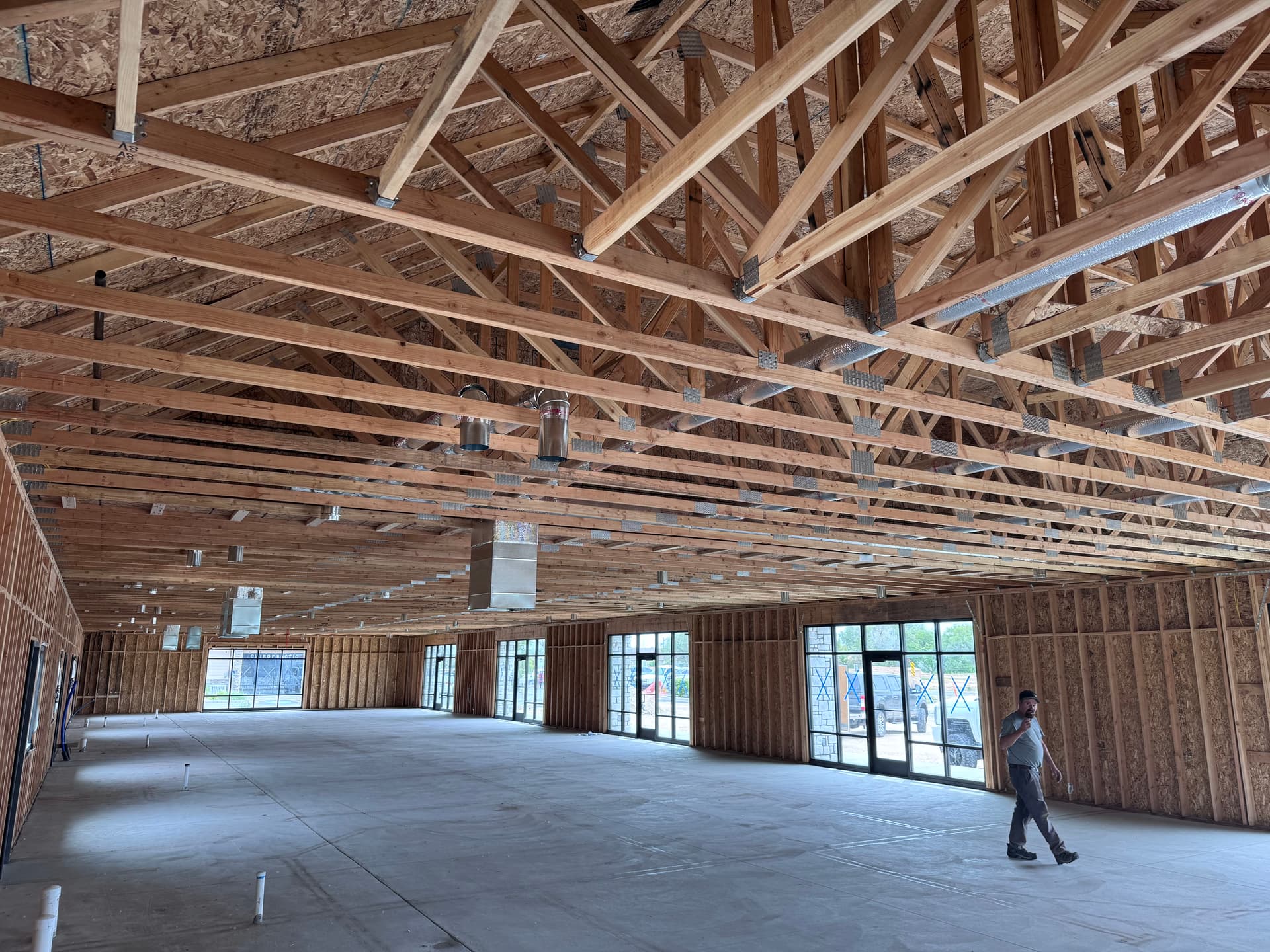 Ductwork Roughed In on a Commercial 5-Plex New Construction Build image