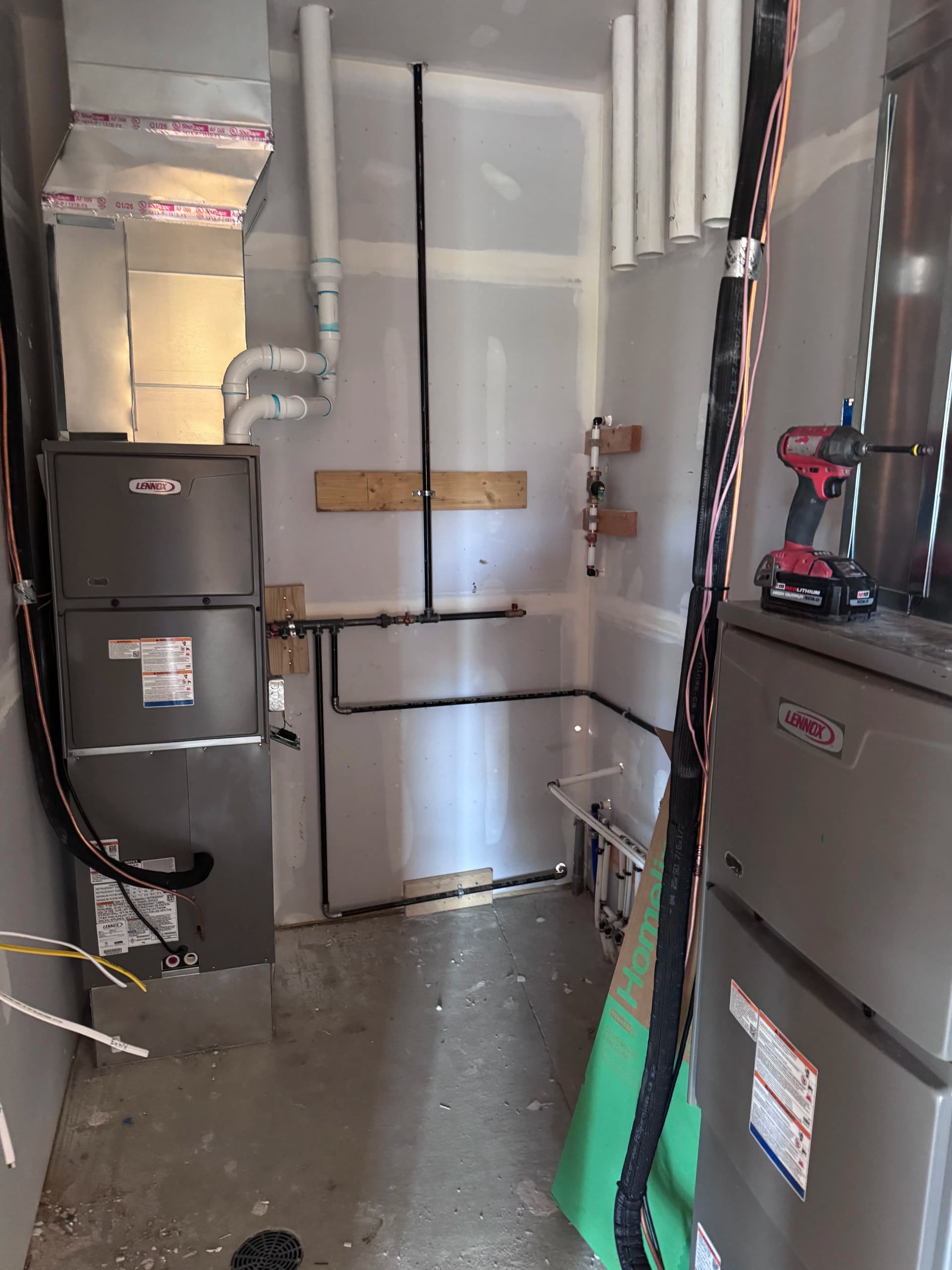 Dual Lennox Furnace Install with New Gas Line Run image